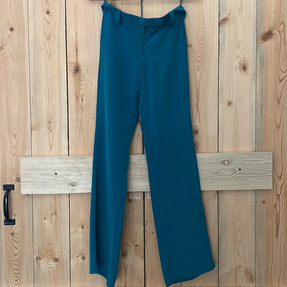Paige 100%silk trouser teal sz2 - Picture 1 of 3